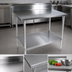 Thumbnail image #3 for BK Resources Stainless Steel 5-Inch Riser Work Table with Adjustable Undershelf, 48 x 30 Inches