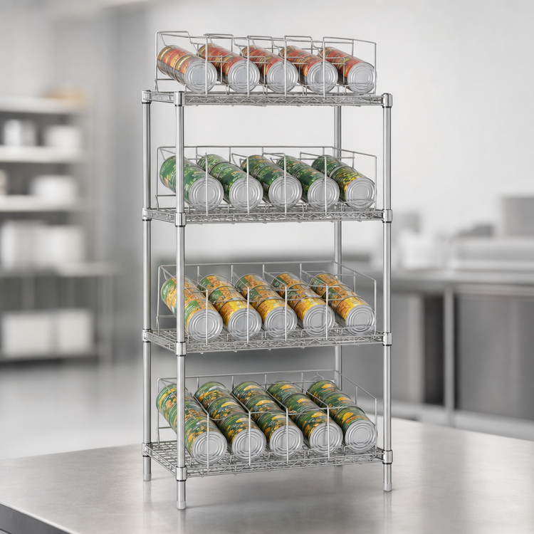 Product image #3 for Eagle Group 4-Tier Stationary Can Rack Storage System, 128 #10 Can Capacity