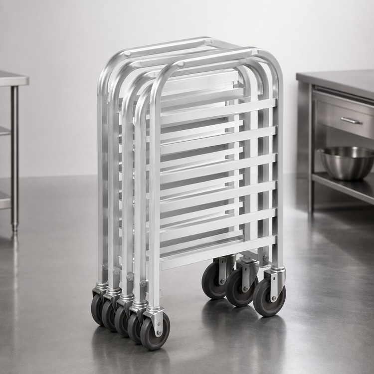 Product image #3 for Channel Manufacturing Half-Size Nesting Aluminum Bun Pan Rack, End Load, 7-Pan Capacity