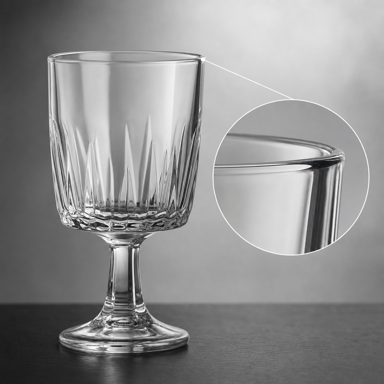Product image #3 for Anchor Hocking Breckenridge 10.5 oz Clear Rim-Tempered Faceted Goblet Glass
