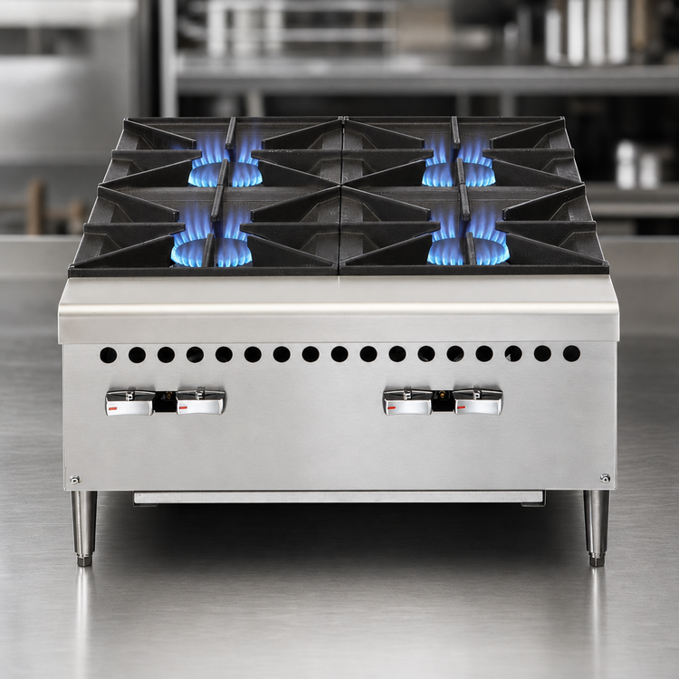 Product image #3 for Vulcan VCRH36 36-Inch Low-Profile Gas Hot Plate with 6 Burners and 2 Drawers