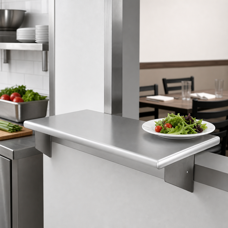 Product image #3 for Eagle Group 36-Inch x 18-Inch Pass-Thru Stainless Steel Shelf with Wall Bracket