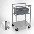 Thumbnail image #4 for Channel Manufacturing PBA001/BA/38 Aluminum Poly Box Rack Bus Cart, 1-Box Capacity, 5-Inch Swivel Stem Casters, 38-Inch Height