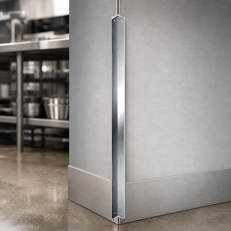 Product image #3 for Advance Tabco Special Value Series 72-Inch x 2-Inch x 2-Inch Stainless Steel Corner Guard with Adhesive Backing
