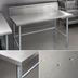 Thumbnail image #3 for Advance Tabco 120-Inch x 24-Inch Stainless Steel Work Table with 10-Inch Backsplash and Galvanized Open Base