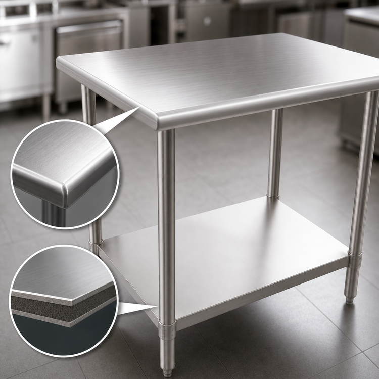Product image #3 for Eagle Group BlendPort® EL Series 60"W x 24"D Flat Top Stainless Steel Work Table with Galvanized Undershelf