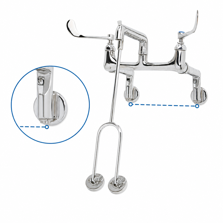 Product image #3 for T&S Brass Wall-Mount Service Sink Faucet with 9-Inch Bucket/Pail Hook Spout, 8-Inch Centers