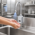 Thumbnail image #3 for T&S ChekPoint Above-Deck Touchless Faucet, Single-Hole Deck Mount, 5-7/16-Inch Gooseneck, Thermostatic Mixing Valve