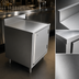 Thumbnail image #4 for BK Resources Well Series 24 x 21 Inch Stainless Steel Underbar Cabinet with Flat Top, Raised Edge and Locking Hinged Door
