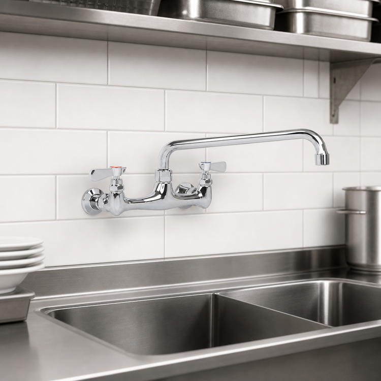 Product image #3 for Steel Works Stainless Wall-Mount Faucet with 8-Inch Centers and 14-Inch Spout