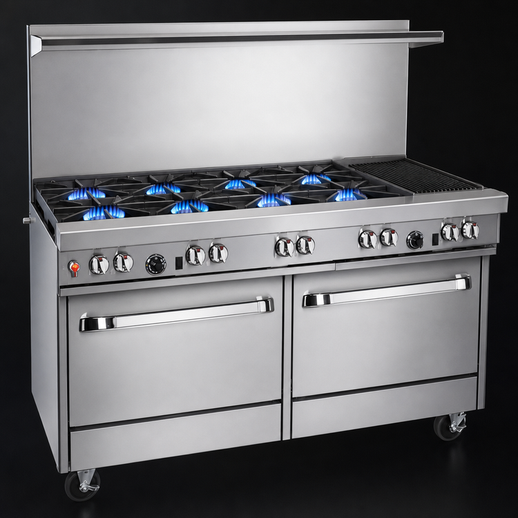 Product image #3 for Southbend Ultimate 60-Inch Gas Restaurant Range with 6 Burners, 24-Inch Charbroiler and 2 Standard Ovens