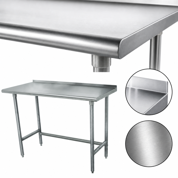 Product image #3 for Advance Tabco Special Value Series 48"W x 36"D Stainless Steel Work Table with 1-1/2" Upturn