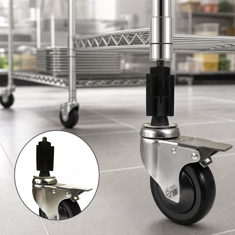 Product image #3 for Omcan Stem Caster with Brakes for Commercial Shelving