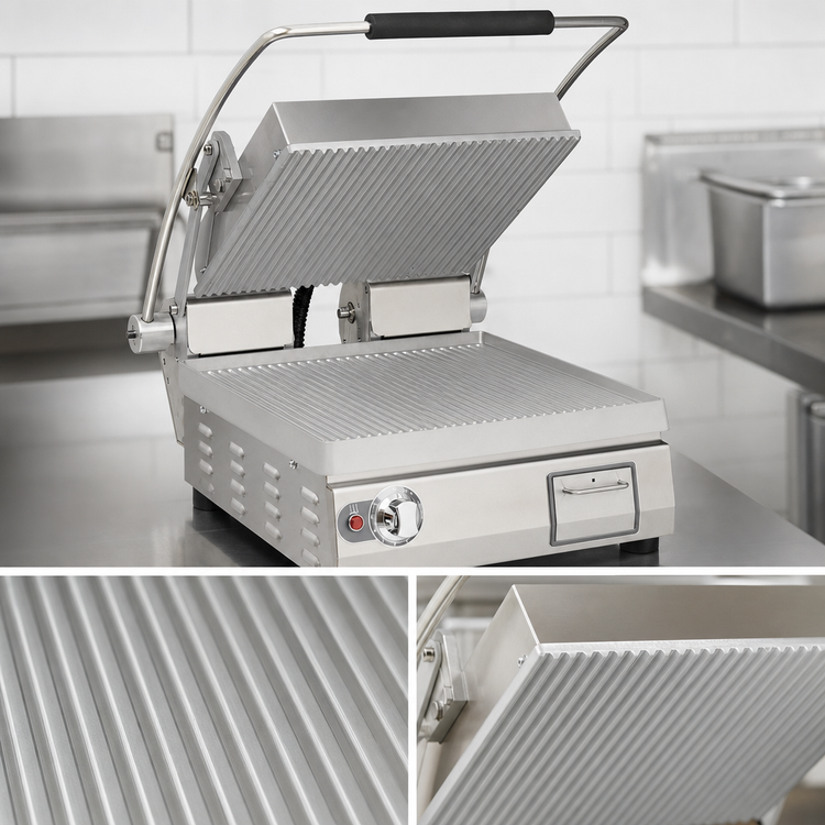 Product image #3 for Pro-Max 2.0 14-Inch Grooved Aluminum Sandwich Grill / Panini Press
