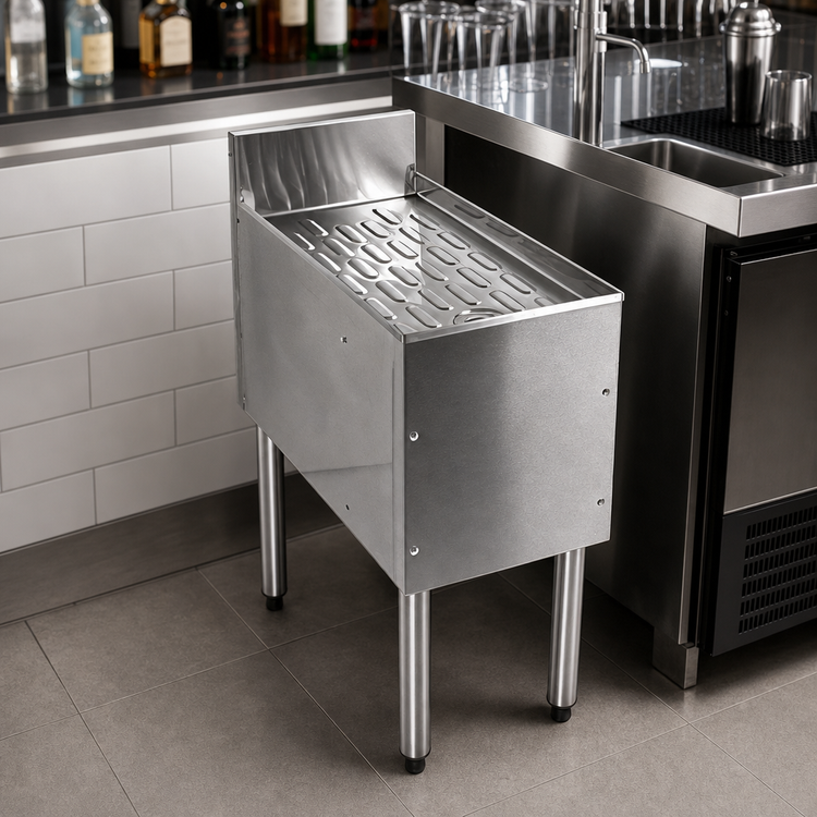 Product image #3 for CHOICE 42-Inch Freestanding Stainless Steel Underbar Drainboard
