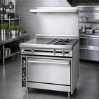 Thumbnail image #3 for Jade Range (Middleby) Titan JTRH-18G-2-36 36-Inch Commercial Gas Range with 2 Open Burners, 18-Inch Griddle & Standard Oven