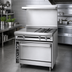 Thumbnail image #3 for Titan JTRH-18G-2-36 36-Inch Heavy Duty Gas Range with Two 18-Inch Open Burners, 18-Inch Griddle, and Standard Oven