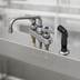 Thumbnail image #3 for T&S Brass Deck-Mount Workboard Faucet with 8-Inch Swing Spout and Side Spray, 4-Inch Centers