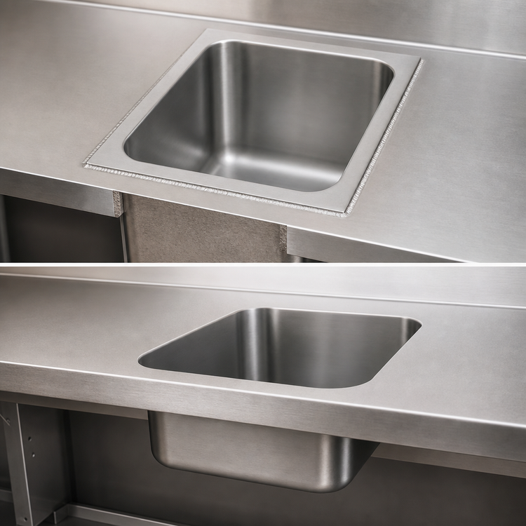 Product image #3 for Vollrath 1-Compartment Weld-In / Undermount Stainless Steel Sink, 14 x 9 x 9-3/4 Inch Bowl
