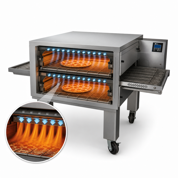 Product image #3 for Middleby Marshall PS638G-2 Double-Deck Gas Impingement PLUS Conveyor Pizza Oven