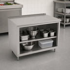 Thumbnail image #3 for John Boos 4CO6R1.5-3636 36 x 36 Inch Open-Front Cabinet Base Stainless Steel Work Table, 16-Gauge 300 Series Top, 1-1/2-Inch Rear Riser