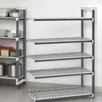 Thumbnail image #3 for Cambro Camshelving® Elements EXA243672V5480 5-Tier Vented Polymer Shelving Add-On Unit, 24"D x 36"W x 72"H, Speckled Gray