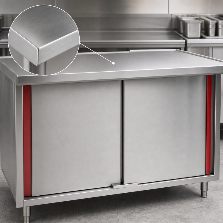 Product image #3 for Eagle Spec-Master Marine Series 96-Inch x 30-Inch Stainless Steel Enclosed Work Table with Sliding Doors