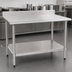 Thumbnail image #3 for Deluxe Series 72-Inch x 36-Inch 16-Gauge 300 Series Stainless Steel Work Table with 4-1/2-Inch Backsplash and Undershelf