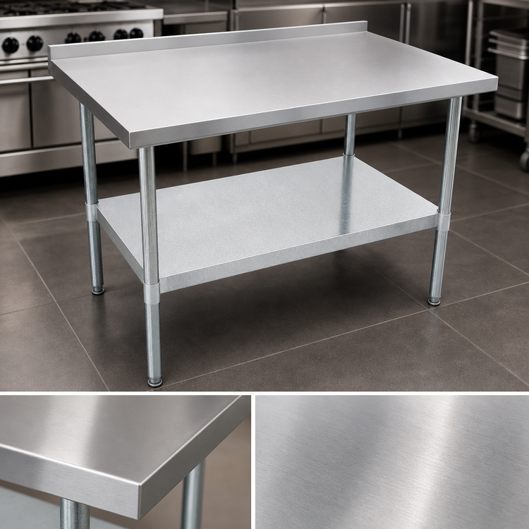 Product image #3 for John Boos Stallion Economy Stainless Steel Work Table, 48 x 24 Inches, 18-Gauge 430 Top, Galvanized Base