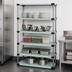 Thumbnail image #3 for Quantum Solid Stainless Steel Stationary Shelving Starter Kit, 24W x 21D x 54H, 5 Shelves