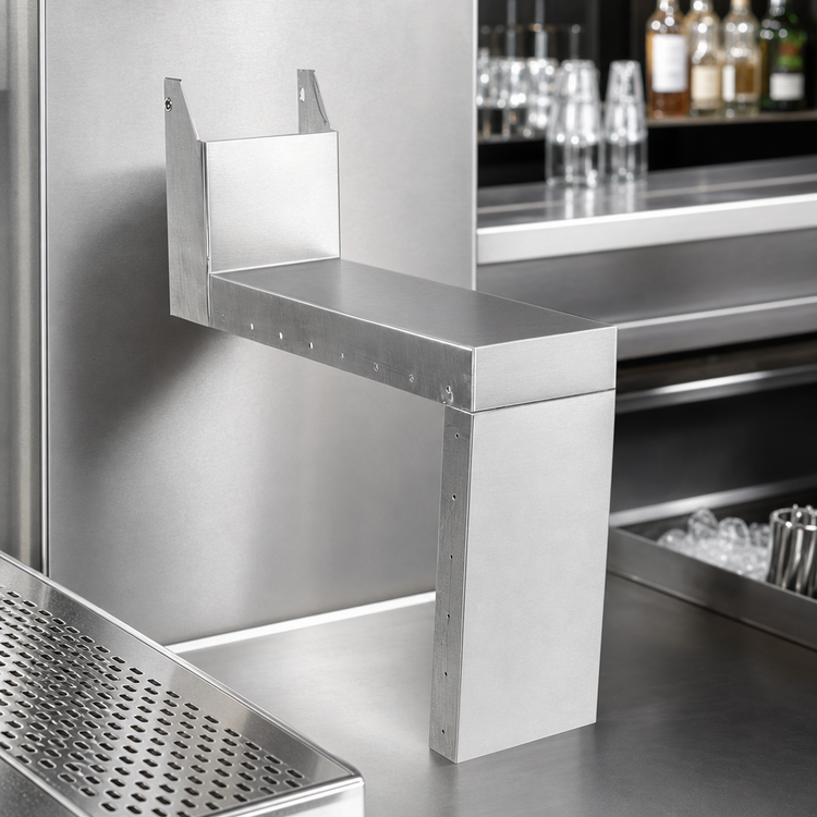 Product image #3 for Advance Tabco Prestige Stainless Steel Tubing Chase Shelf, 6 x 19 Inch, Underbar Accessory