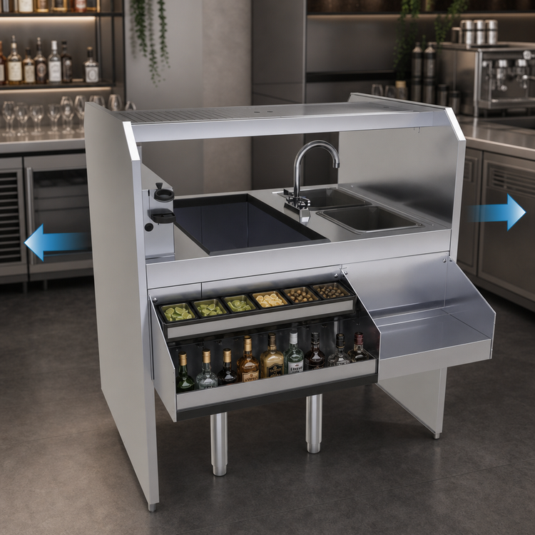 Product image #3 for Glastender 42-Inch Assembly Style Pass-Thru Cocktail Station, Rightward Workflow