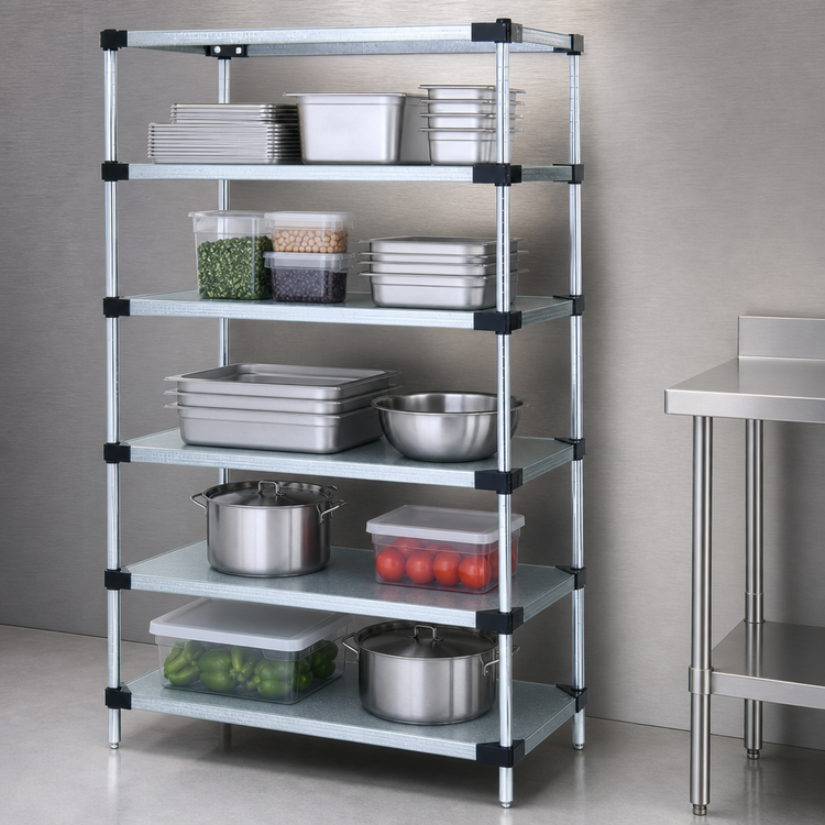 Product image #3 for Quantum Solid Shelving Starter Kit, 54"W x 18"D x 54"H, 5-Shelf