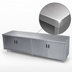 Thumbnail image #3 for Advance Tabco Enclosed Work Table with Cabinet Base, Mid-Shelf and Hinged Doors, 108 x 36 Inches, 14 Gauge 304 Stainless Steel Flat Top
