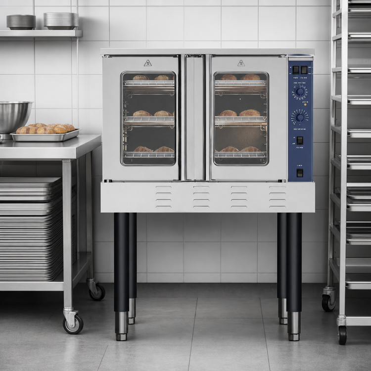 Product image #4 for KoolMore Full-Size Single-Deck Commercial Convection Oven, Liquid Propane, 54,000 BTU, Dual Glass Doors