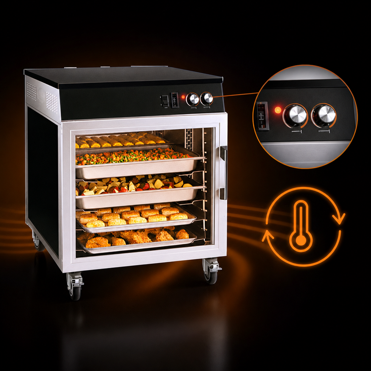 Product image #3 for Hatco Flav-R-Savor Mobile Heated Holding Cabinet with Clear Door, 6 Pan Capacity