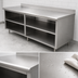 Thumbnail image #3 for Advance Tabco Special Value Economy Open Base Work Table with 5-Inch Backsplash and Mid Shelf, 84 x 24 Inches
