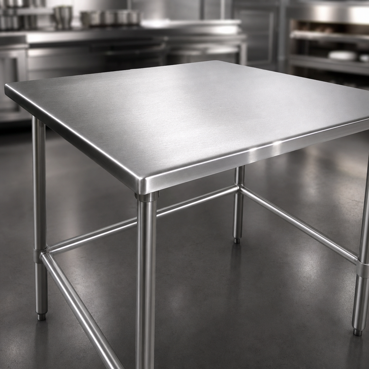 Product image #3 for John Boos Stallion 48" x 36" 16-Gauge Stainless Steel Top Work Table with Safety Edge