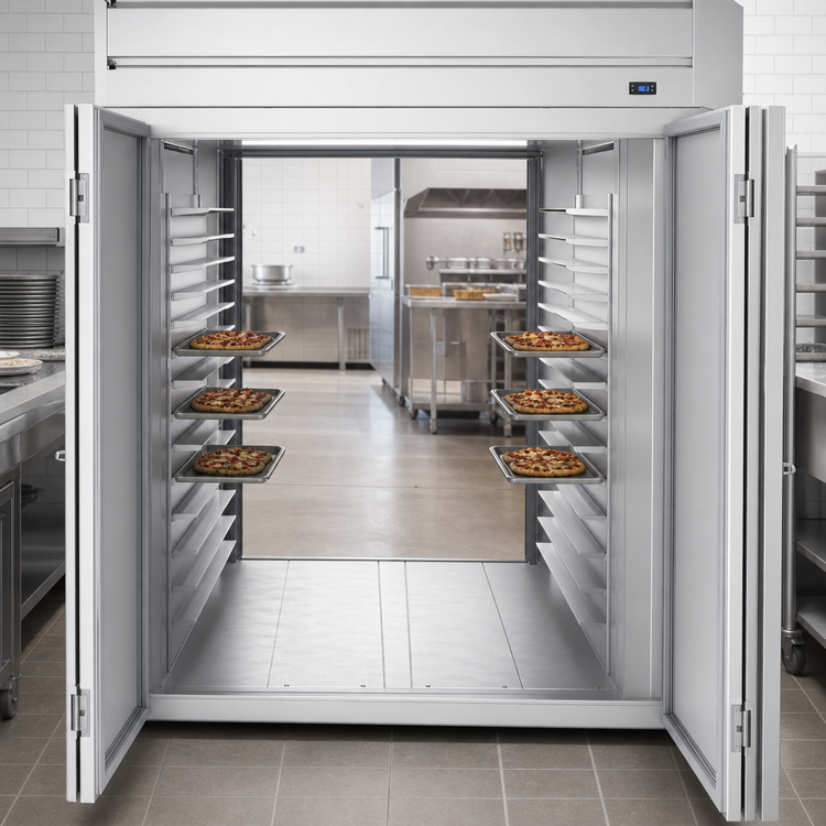 Product image #3 for Beverage-Air P Series Roll-Thru Two-Section Pizza Holding Cabinet, 72.4 Cu. Ft., Stainless Steel Front & Sides
