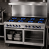 Thumbnail image #3 for Imperial Pro Series 48-Inch Gas Restaurant Range with 8 Open Burners, Convection Oven and Open Cabinet