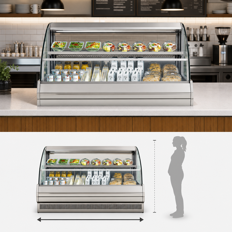 Product image #3 for Turbo Air Low-Profile Horizontal Open Display Merchandiser, 12.3 Cu. Ft., Stainless Steel