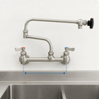 Thumbnail image #3 for Fisher 54100 Pre-Rinse Faucet, Wall Mount, 8-Inch Adjustable Centers, 12-Inch Control Swing and 7-Inch Double-Jointed Spouts, Stainless Steel