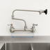 Thumbnail image #3 for Fisher 8 Inch Adjustable Wall Mount Pre-Rinse Faucet with 12 Inch Control Swing Spout and 7 Inch Double-Jointed Spout, Stainless Steel