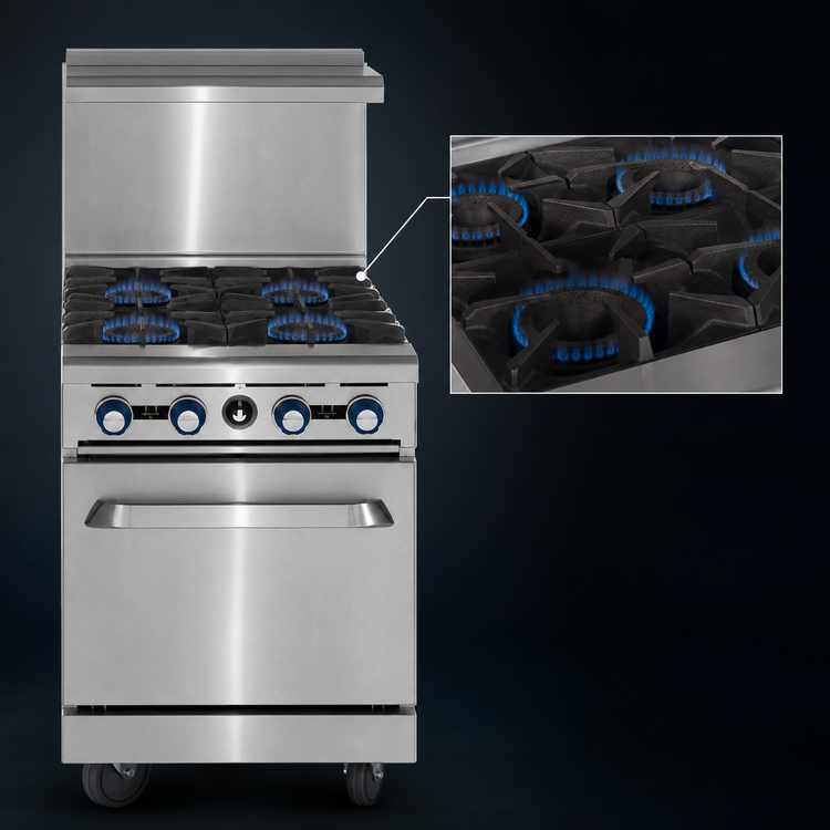 Product image #3 for Imperial Pro Series 36-Inch Gas Restaurant Range with 3 Open Burners, 3 Step-Up Burners and Convection Oven