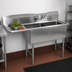 Thumbnail image #3 for BK Resources Two-Compartment Stainless Steel Sink with Left Drainboard, 24 x 24 x 14 Bowls