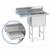 Thumbnail image #3 for Advance Tabco 1-Compartment Fabricated Sink with 18-Inch Left Drainboard, 24 x 24 x 14 Bowl, 304 Stainless Steel