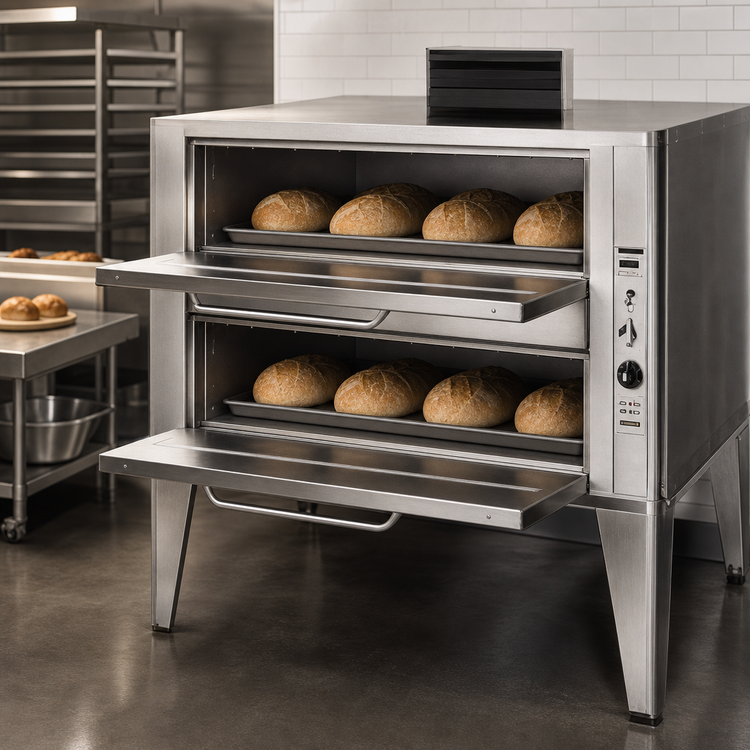 Product image #3 for Blodgett 966 DOUBLE Double-Deck Gas Deck Oven with 42 x 32 Inch Cooking Surface