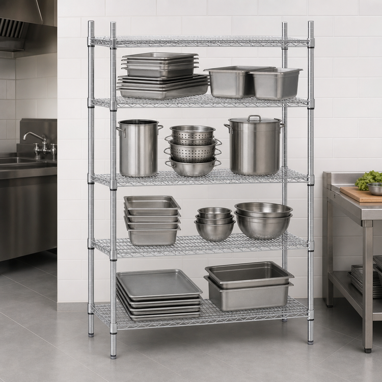 Product image #3 for Advance Tabco Special Value Series Heavy Duty Chrome Plated Wire Shelf, 72 Inch W x 14 Inch D