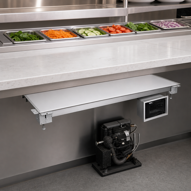 Product image #3 for Hatco CSUR-36-I Undermount Remote Cold Shelf, 36-Inch x 19-1/2-Inch, Electronic Temperature Control, Anodized Aluminum Hardcoat