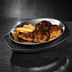 Thumbnail image #3 for American Metalcraft PLA912 Handleless Oval Aluminum Mirror-Finish Sizzle Platter, 12-1/2 x 9 Inches Case of 24